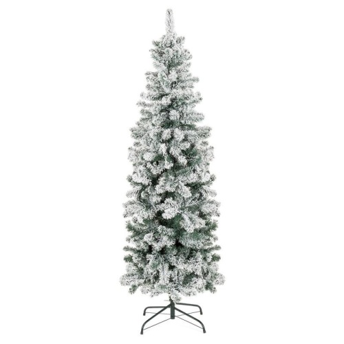 Snow Flocked Artificial Pencil Christmas Tree w/ Stand  - Lot 318