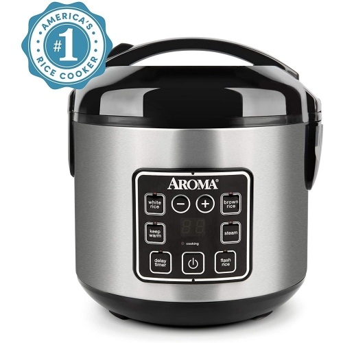 Aroma 8-Cup Programmable Rice & Grain Cooker, Steamer  - Lot 520