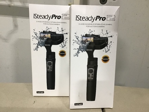 Lot of (2) hohem iSteady Pro 2 3-Axis Handheld Stabilizing Gimbal for Action Cameras - Lot 606