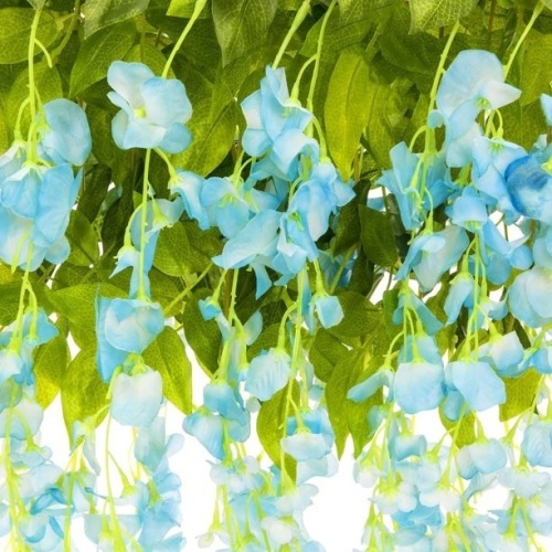 Lot of (2) 12-Pack 3.6ft Artificial Silk Wisteria Vine Hanging Flower Rattan Decor  - Lot 697