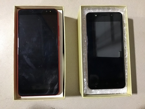 Lot of (2) Android 8.1 Cell Phones, S9 & J7 Prime Mini, Red & Gold - Lot 856