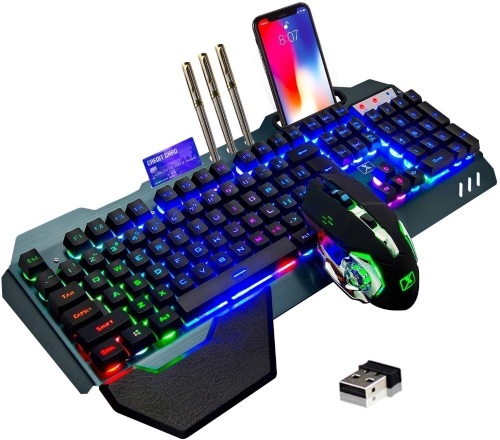 Rainbow Backlit Wireless Gaming Keyboard and Mouse  - Lot 891