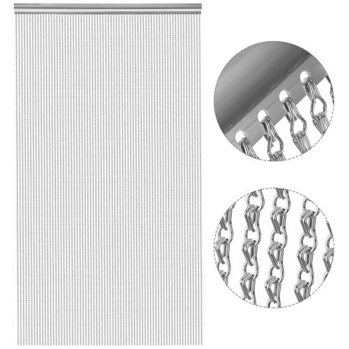 Aluminium Fly Pest Door Screen Chain Curtain 84x35 Inch  - Lot 1068