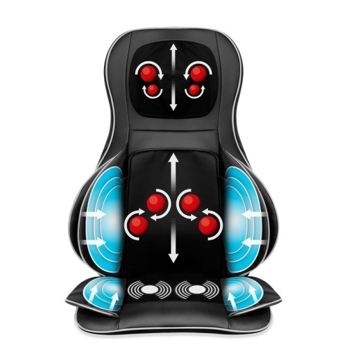 Air Compression Shiatsu Neck & Back Massager Seat w/ Heat, Rolling Massage  - Lot 354