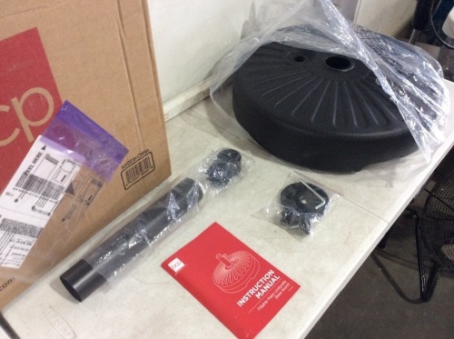 Plastic Patio Umbrella Base Pole Holder Accessory w/ Adjustable Knob - Lot 550