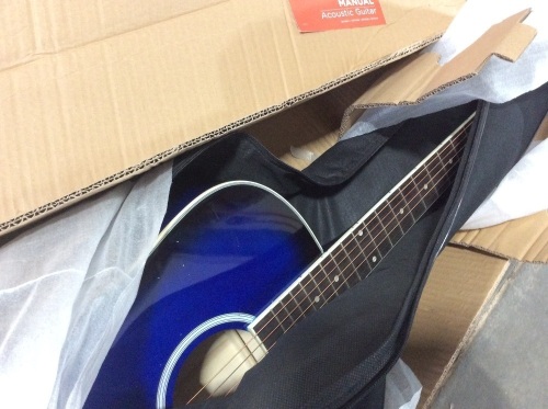 Full Size Beginner Acoustic Guitar Set with Case, Strap, Capo - 41in - Lot 765