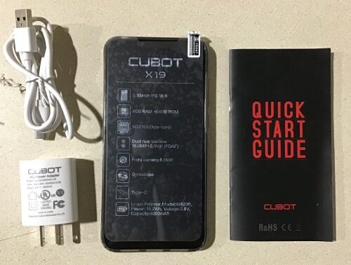 Cubot X19 64GB Dual SIM Android 8.1 Oreo Smart Phone - Lot 255