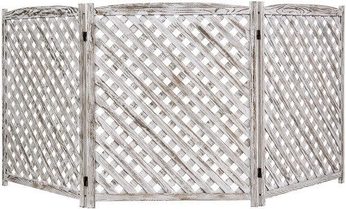3-Panel Wood Trellis Outdoor Folding Fence Enclosure - Lot 540