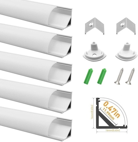LightingWill Aluminum LED Channel, 3.3ft/1M, Set of 5 - Lot 698