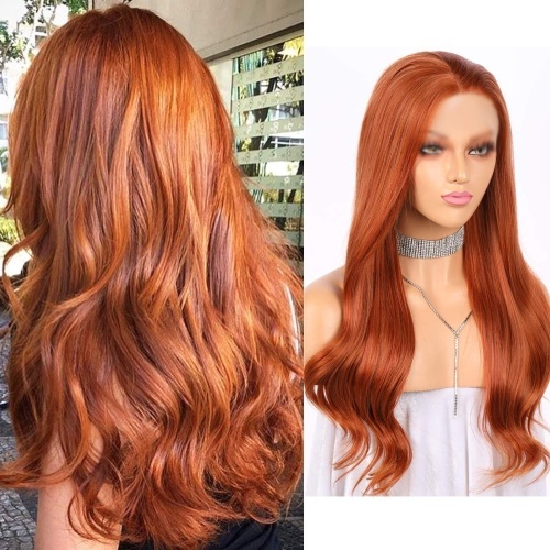 Lot of (14) Wavy Long Copper Synthetic Wigs - Lot 1042