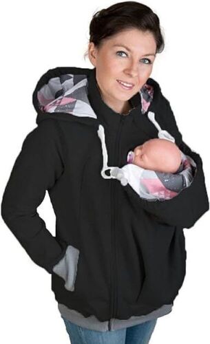 3 in 1 Womens Kangaroo Hooded Sweatshirt for Baby and Mother, Medium - Lot 207