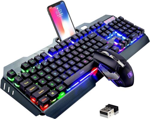 Mamba Rainbow Backlit Wireless Keyboard and Mouse Set  - Lot 211