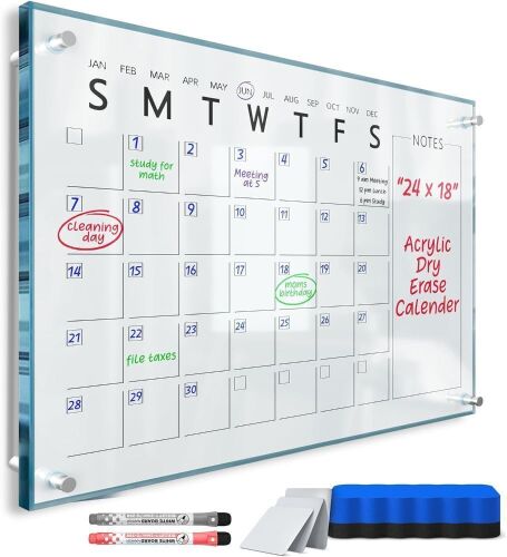 Acrylic Dry Erase Board Wall Calendar 24”x18“ - Lot 252
