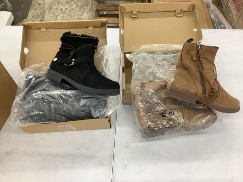 Lot of (2) Pairs of Boots with Side Zipper, Size 39 - Lot 723