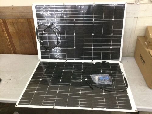 Lot of (2) Flexible Solar Panels w/ Controller, No Wires - Lot 601