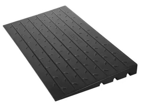 3 Channels Cord Cover Rubber Threshold Ramp 24 in. x 41.8 in. x 4 in. 2,200 lbs. Load Capacity  - Lot 599