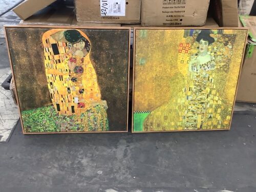 Gustav Klimt Framed Canvas Wall Art, Set of 2 - Damaged Corners - Lot 731