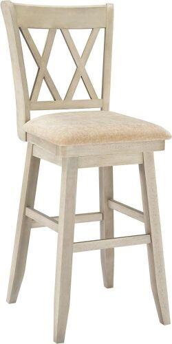 Swivel Counter Stool with Curved Wooden Back 26.3" Seat H for 35.3"~37.3" Counter  - Lot 733