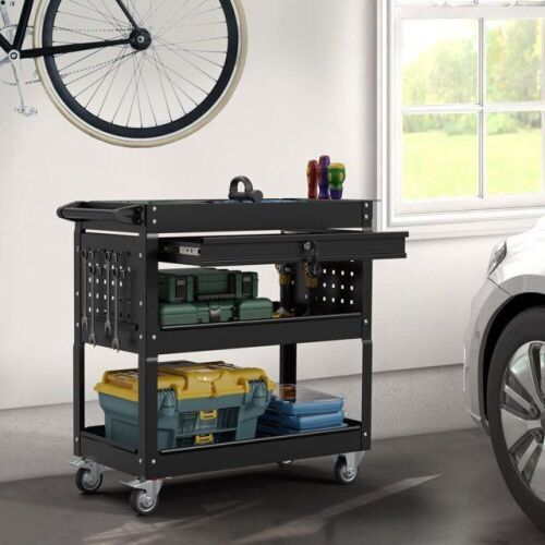 3-Tray Rolling Tool Cart with Drawer - Lot 88