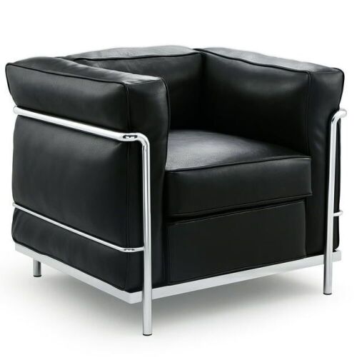 Modern Accent Leather Armchair w/ Stainless Steel Frame - Lot 69