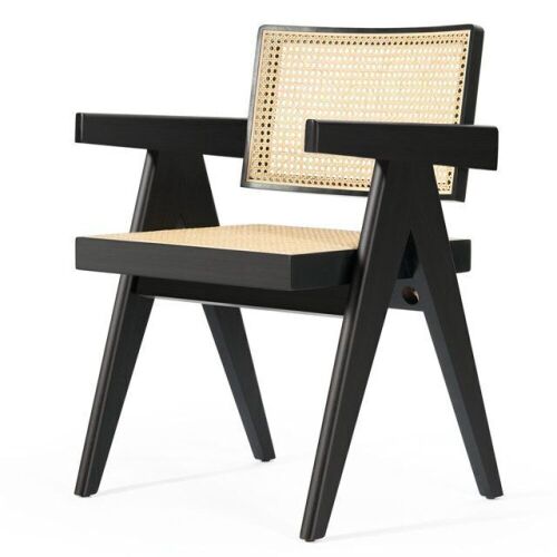 Mid Century Rattan Accent Chair, Set of 2  - Lot 185