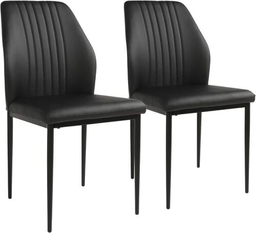 Upholstered Faux Leather Dining Chairs, Set of 2  - Lot 189