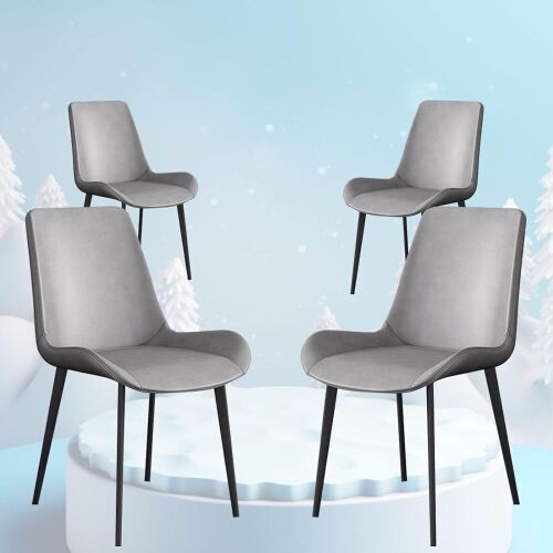 Upholstered Grey Dining Chairs, Set of 4  - Lot 191