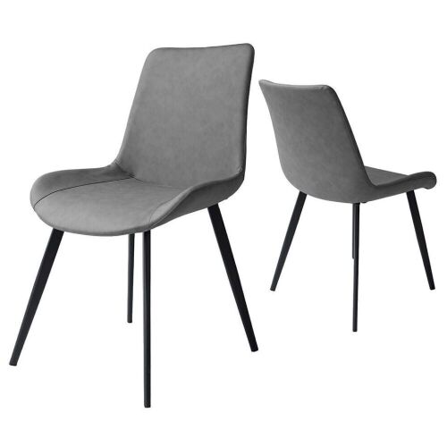 Upholstered Faux Leather Dining Chairs, Set of 2  - Lot 193