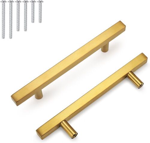 Lot of (3) Probrico Cabinet Handles Gold 4 inch Hole Centers, 15pc - Lot 645