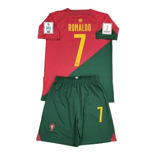 Kids RONALDO #7 PORTUGAL Soccer Jersey T-Shirts & Shorts, Size 28 - Lot 654