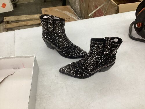Rhinestone Ankel Boots, Size 9.5  - Lot 561