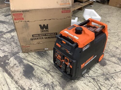WEN 56477i Quiet and Lightweight 4800-Watt RV-Ready Portable Inverter Generator with Fuel Shut Off - Lot 116