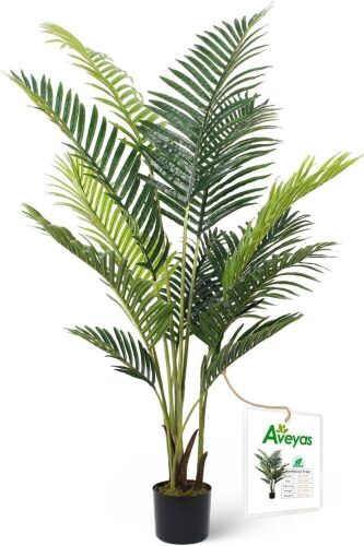 Aveyas 5ft Silk Tropical Kentia Areca Trees with Pot - Lot 431
