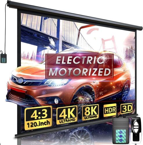 Aoxun 120" Motorized Projector Screen 4:3 w/Remote Control  - Lot 316