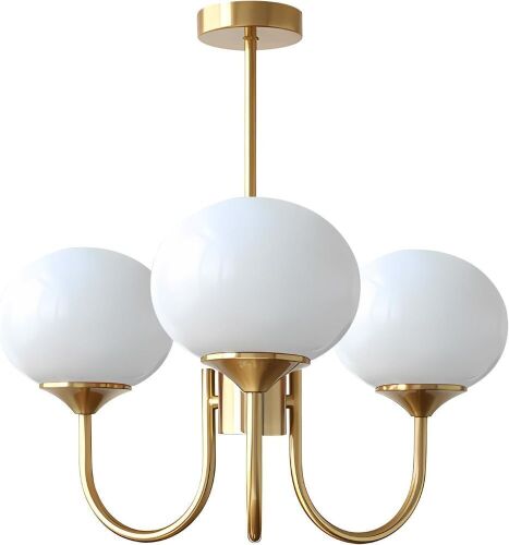 Mid Century Modern 3-Light Globe Chandelier Pendant Light Fixture - Lot 114
