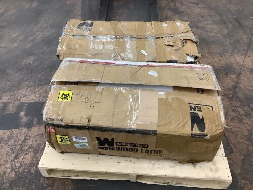 Lot of (2) WEN LA3421 3.2-Amp 8-Inch by 13-Inch Variable Speed Mini Benchtop Wood Lathe - For Parts or Repair  - Lot 128
