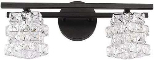 BDL Bathroom Vanity Light Fixture 2 Lights Crystal Shade  - Lot 176