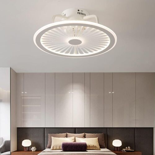 CHANFOK 19" Smart Low Profile Ceiling Fan with Lights, LED Dimming Multi-Speed  - Lot 179
