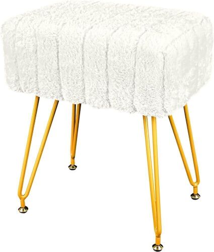 Soft Faux Fur Vanity Stool  - Lot 268