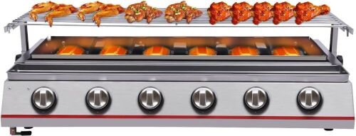 6 Burner Stainless Steel Table Top Gas Grill  - Lot 29