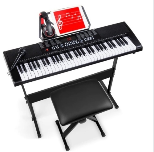 61-Key Beginners Electronic Keyboard Piano Set w/ 3 Modes, Microphone - Lot 109