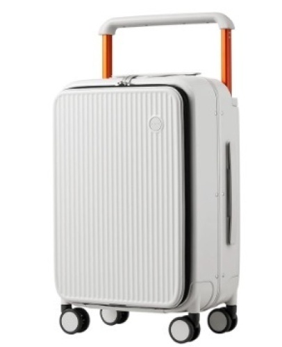 Mixi Carry On Luggage 20'' Suitcase with Front Laptop Pocket, Wide Handle Rolling Travel PC Hardshell with Aluminum Frame Spinner Wheels & TSA Lock, (Smoke White) Visit the mixi Store - Lot 117
