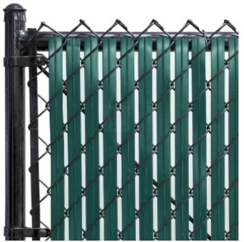 Chain-Link Fence Blade Slats with Bottom Lock (4-6ft, Green) - Lot 129