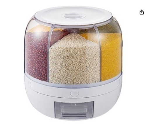 Rice Grain Dispenser, Dry Food Containers Storage Dispenser, Rotating Food Dispenser, - Lot 134