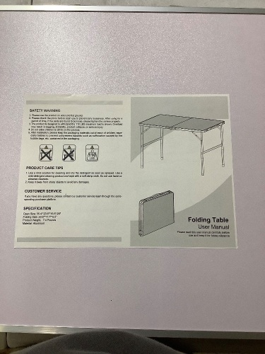 3ft folding table for camping, picnic,bbq white - Lot 136