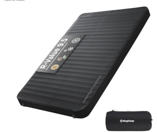 KingCamp Luxury 3D Double Self Inflating Sleeping Pad with 9.5 R Value, Camping Foam Air Mattress, Portable 3 Inch Large Thick for 2 Person, 79.1'' x 50.3'' x 3.0'', Black - Lot 272