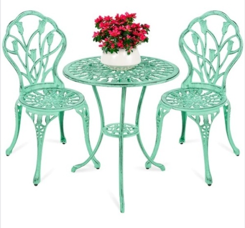 3-Piece Cast Aluminum Patio Bistro Furniture Set - Lot 283