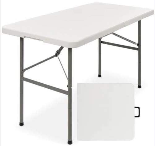 Portable Folding Plastic Dining Table w/ Handle, Lock - 4ft - Lot 284