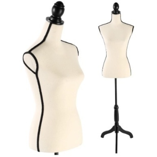 Female Dress Form Mannequin Torso Adjustable Height Mannequin Body with Tripod Stand for Clothing Dress Jewelry Display, Beige - Lot 380