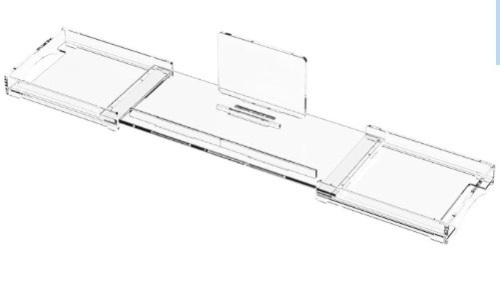 Expandable Acrylic Bathtub Tray - 23-42 Inches Bath Caddy Tray for Bathtub, Luxury Bath Tub Tray Table for Home Spa, Bath Tray for Tub, Bathroom Tub Accessory Birthday Gift for Her (Clear) - Lot 382